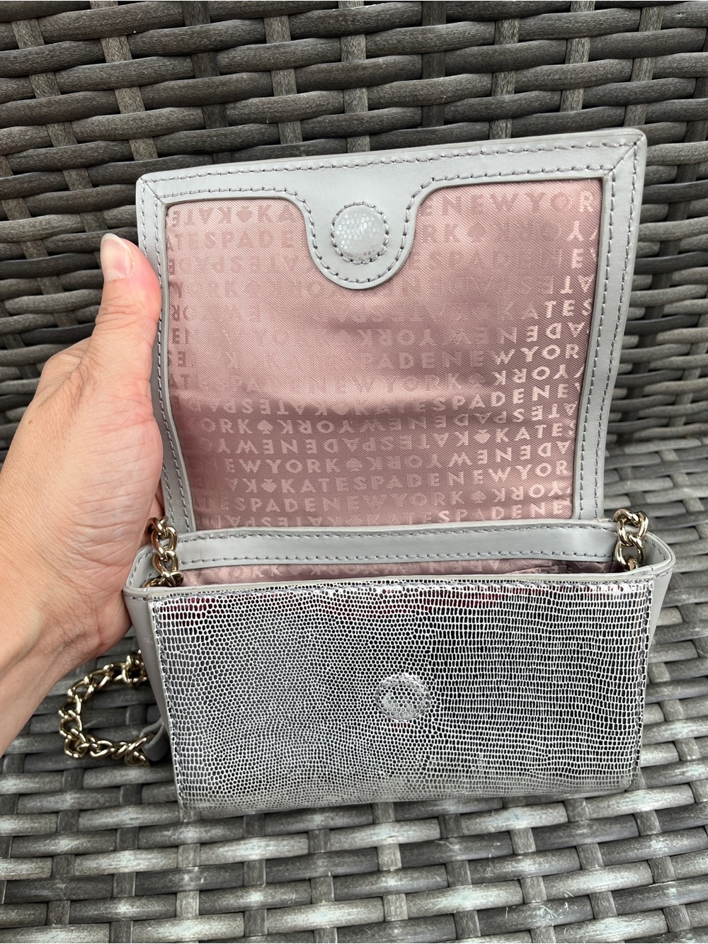 ❌SOLD❌Kate Spade Bag Lillian Monford Park Exotic Clutch Crossbody Bag - Picture 10 of 15
